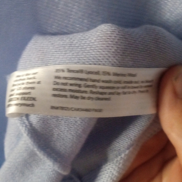 Eileen Fisher Light Blue Asymmetric Hem Tunic Tencel Merino Wool Blend Size XL - Picture 8 of 8